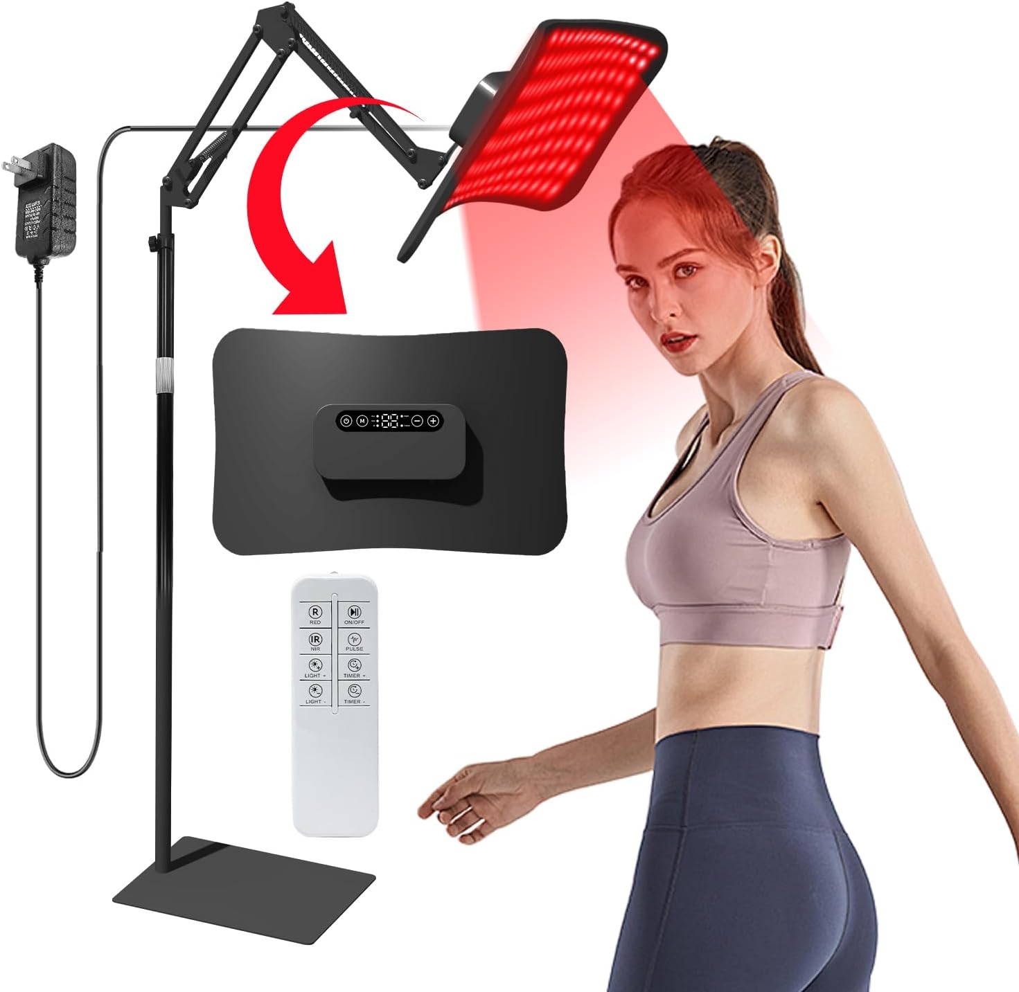 Red Light Therapy Panel 660 850 - لوحة علاج بالضوء الأحمر مع حامل