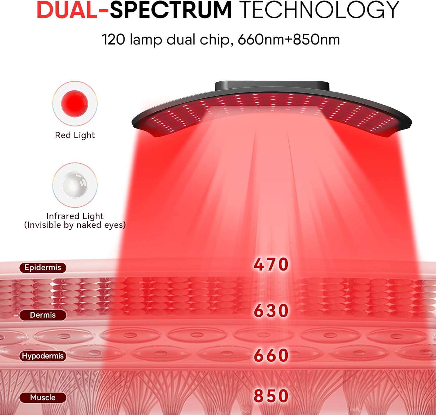 لوحة علاج بالضوء الأحمر مع حام - مراجعة Red Light Therapy Panel 660 850 وسعره