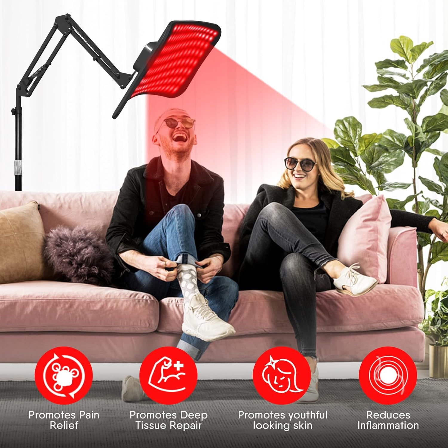 لوحة علاج بالضوء الأحمر مع حام - مراجعة Red Light Therapy Panel 660 850 وسعره