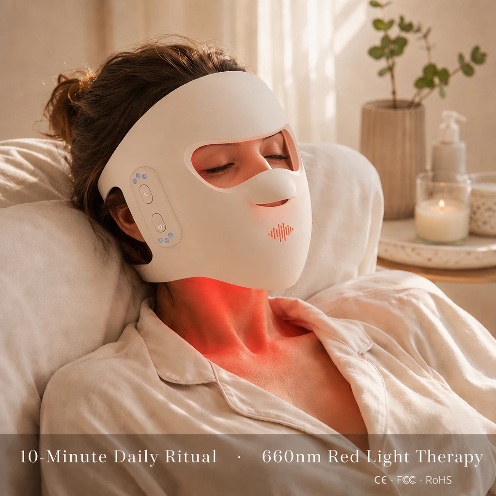 قناع وجه ثلاثي الأبعاد بتقنية  - مراجعة Silicone Led Face Mask Wireless وسعره