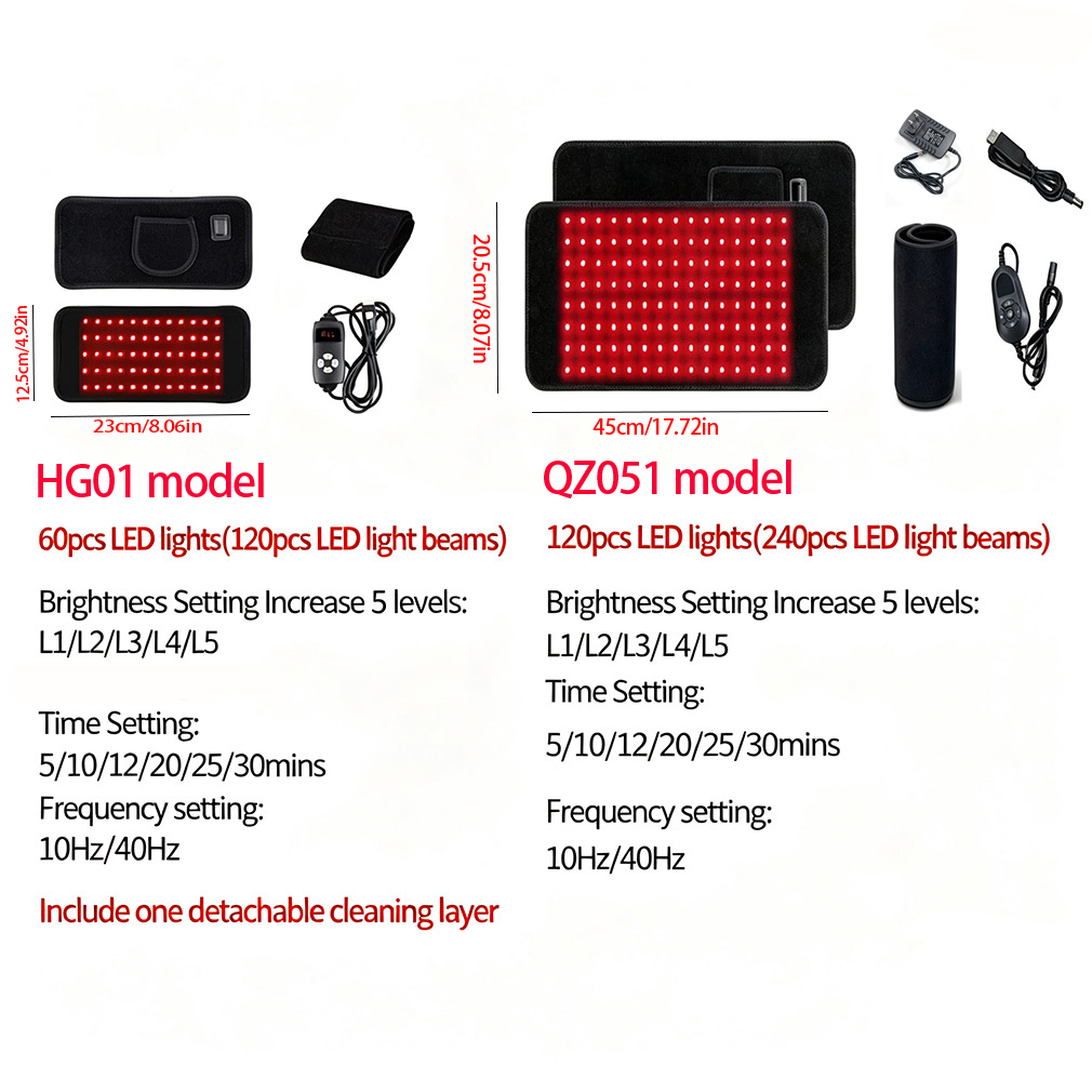 حزام خصر بإضاءة LED حمراء QZ05 - مراجعة Red Light Therapy Panel 660 850 وسعره